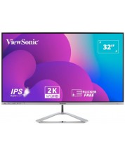 Монитор ViewSonic - VX3276-2K-MHD-2, 31.5'', QHD, IPS, сребрист