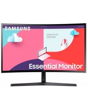 Монитор Samsung - Essential S3 S36C 24C366, 24'', FHD, VA, Curved, черен -1