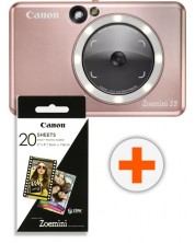 Моментален фотоапарат Canon - Zoemini S2, 8MPx, Rose Gold