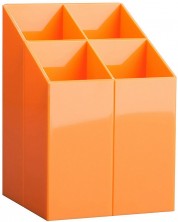 Моливник Ico Quadrat - С 4 отделения, оранжев