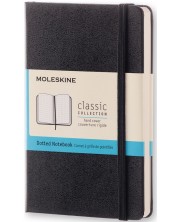 Джобен тефтер с твърди корици Moleskine Classic – Черен със страници на точки