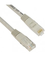 Мрежов кабел VCom - NP611-1m, RJ45/RJ45, 1m, сив