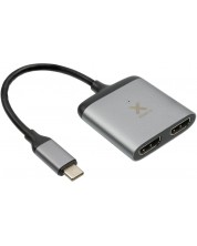 Мрежови адаптер A-solar - Xtorm XC202, USB -C/2x HDMI, сив -1