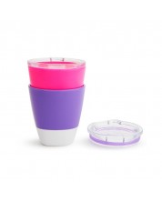 Чаша Munchkin - Splash Cups, 2 броя, розова и лилава, 237ml -1