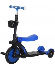Мултифункционална триколка 3 в 1 Ocie - Балансиращо колело, тротинетка и скутер Fire, синя -1