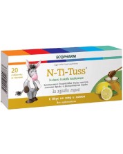 N-Ti-Tuss, мед и лимон, 20 таблетки за смучене, Ecopharm -1