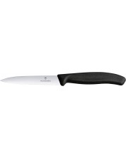 Назъбен нож за плодове Victorinox - Swiss Classic, 10 cm, черен -1