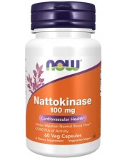 Nattokinase, 100 mg, 60 капсули, Now -1