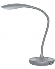 Настолна лампа Rabalux Belmont, 5W, сива, с USB изход -1
