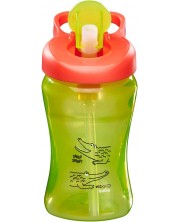 Неразливащо се шише със сламка Vital Baby - 12+ месеца, 340 ml, зелено