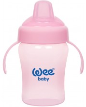 Неразливаща чаша с дръжки Wee Baby - Colorful, 240 ml, розова