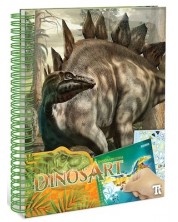 Творческа книга Nebulous Stars - Рисуване със стикери, динозаври -1
