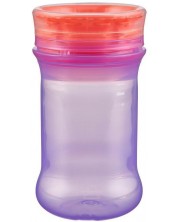 Неразливаща се чаша с мек силиконов ръб Vital Baby - 360°, 280 ml, лилава -1