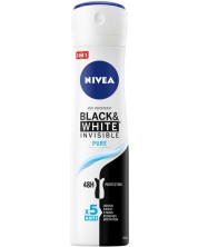 Nivea Спрей дезодорант Black & White, Pure, 150 ml
