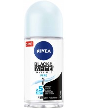 Nivea Рол-он против изпотяване Black & White, Pure, 50 ml -1