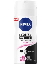Nivea Спрей дезодорант Black & White, Invisible Clear, 100 ml