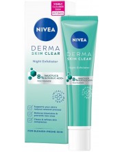 Nivea Derma Skin Clear Нощен ексфолиант за лице, 40 ml -1