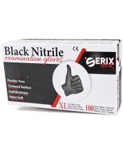 Dark Нитрилни ръкавици, черни, размер XL, 100 броя, Serix -1