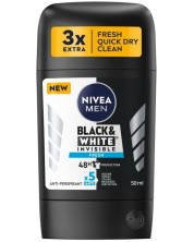Nivea Men Стик против изпотяване Black & White, Invisible Fresh, 50 ml -1