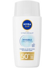 Nivea Sun Слънцезащитен флуид за лице Invisible Daily, SPF 50+, 40 ml