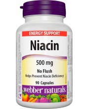 Niacin, 500 mg, 90 капсули, Webber Naturals