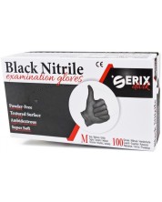 Dark Нитрилни ръкавици, черни, размер M, 100 броя, Serix -1