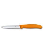 Нож за белене с назъбено острие Victorinox - Swiss Classic, 10 cm, оранжев -1