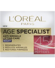 L'Oréal Age Specialist Нощен крем за лице, 45 +, 50 ml -1