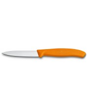 Нож за белене с гладко острие Victorinox - Swiss Classic, 8 cm, оранжев -1