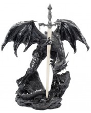 Нож за писма Nemesis Now Adult: Dragons - Black Dragon, 22 cm