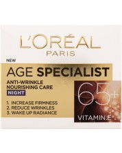 L'Oréal Age Specialist Нощен крем за лице, 65 +, 50 ml