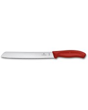 Нож за хляб с назъбено острие Victorinox - Swiss Classic, 21 cm, червен