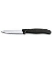 Нож за белене с гладко острие Victorinox - Swiss Classic, 8 cm, черен