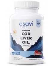 Norwegian Cod Liver Oil, 1000 mg, lemon, 90 гел капсули, Osavi -1
