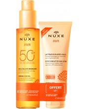Nuxe Sun Комплект - Олио за тен, SPF50 + Лосион за след слънце, 150 + 100 ml (Лимитирано) -1
