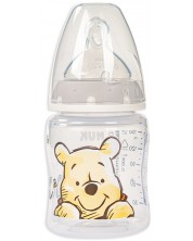 Шише Nuk First Choice - Disney, TC, със силиконов биберон, 150 ml, сиво/мечо
