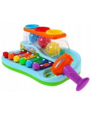 Образователна играчка Hola Toys - Ксилофон с топки и чукче -1