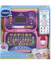 Образователна играчка Vtech - Лаптоп, розов (на английски) -1