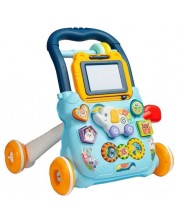 Образователна проходилка Caretero Toyz - Zoo Pusher, синя -1