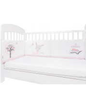 Обиколник за бебешко легло KikkaBoo - с дунапрен, 210 cm, Pink Bunny -1