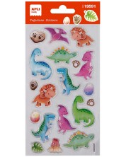 Обемни епокси стикери Apli Kids - Бебе динозаври, 20 броя