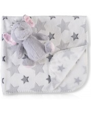Одеяло с играчка Cangaroo - Little Elephant, 90 x 75 cm -1