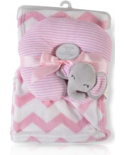 Одеяло с възглавница Cangaroo - Sammy, 90 x 75 cm, розово
