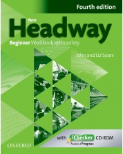 New Headway 4E  Beginner Workbook without Key + CD / Английски език - ниво  Beginner: Учебна тетрадка без отговори + CD -1