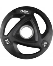 Олимпийски свободни гумени тежести Active Gym - 20 kg, черни -1
