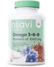 Omega 3-6-9 Flaxseed Oil, 1000 mg, 120 гел капсули, Osavi -1