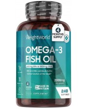 Omega-3 Fish Oil, 240 софтгел капсули, Weight World -1