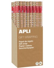 Опаковъчна хартия Apli - крафт, с цветни кръгчета, 2 х 0.70 m