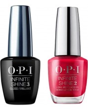 OPI Infinite Shine Комплект - Топ лак и Лак за нокти, By Popular Vote, W63, 2 x 15 ml