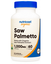 Organic Saw Palmetto, 500 mg, 120 капсули, Nutricost